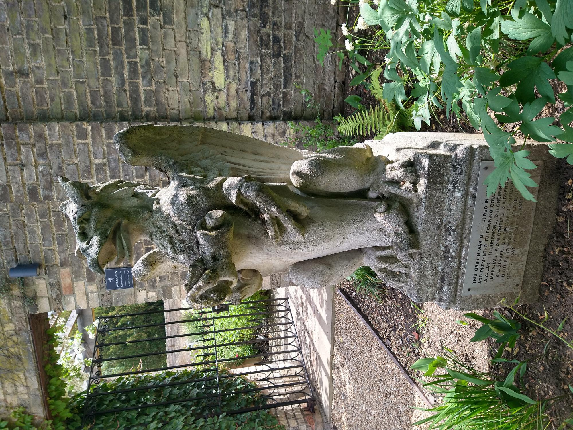 Photograph of a stone griffin statue