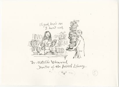 A Quentin Blake cartoon of DR Matilda Wormwood