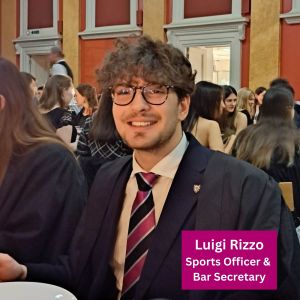 Luigi Rizzo, MCR Sports Officer and Bar Secretary