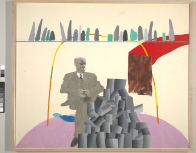 David Hockney "Portrait Surrounded by Artistic Devices" 1965 