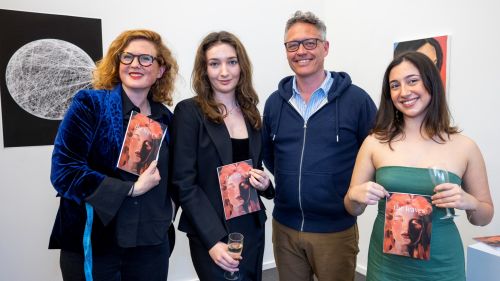 Robert Thorogood, Dr Bonnie Lander Johnson and the Editors at the launch of the Leaves magazine